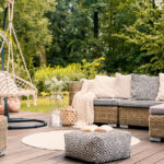 Book,On,A,Black,And,White,Pouf,In,The,Middle
